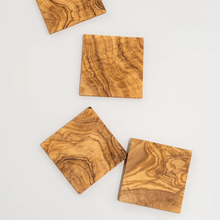 Load image into Gallery viewer, Natural Olive Wood Coasters- Set of 4
