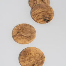 Load image into Gallery viewer, Natural Olive Wood Coasters- Set of 4
