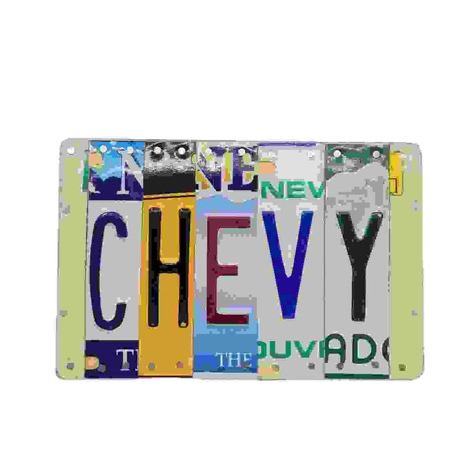 Chevy License Plate Sign - Reclaimed