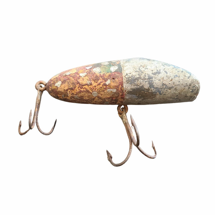 Wooden Fishing Lure - Silver, Brown & Yellow