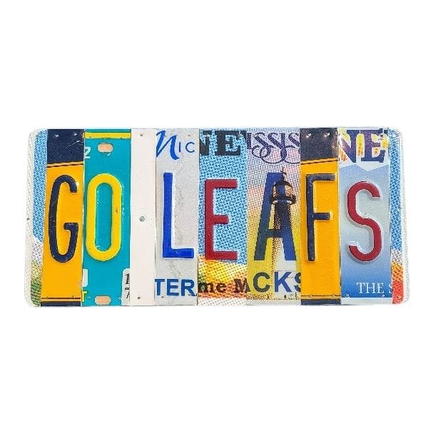 Go Leafs License Plate Sign - Reclaimed